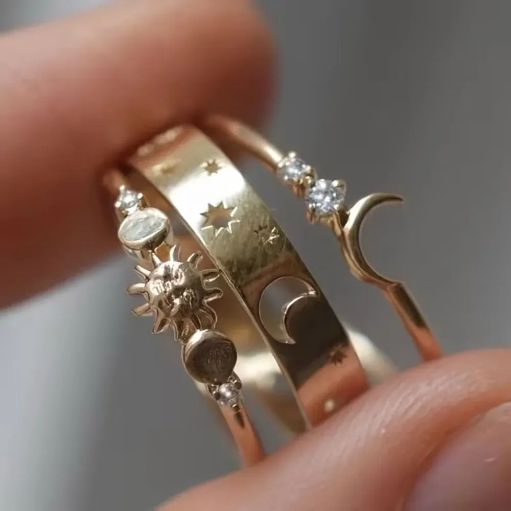 Boho moon ring #2404